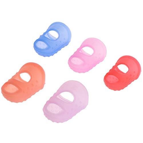 Xinsheinelry 1/5pcs Silikon Fingerhut Wiederverwendbares Nähfinger Kinderbetten rutschfeste Fingerschutzschützer Die Finger Zum Stricken Nähen von Xinsheinelry