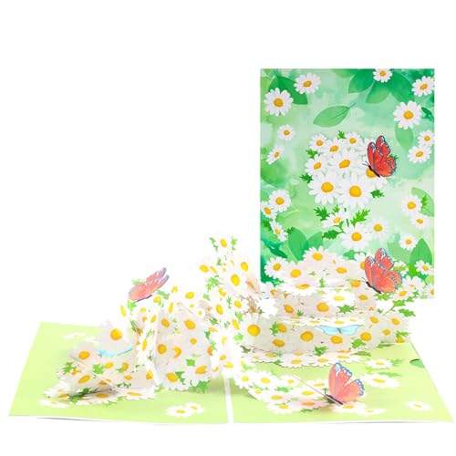 Xinsheinelry Blumen Schmetterling Popup Karte 3D Grußkarte Popup Muttertagskarte Für Valentinstag Jubiläum Weihnachten von Xinsheinelry