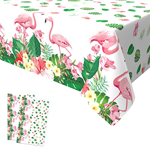 2PCS Flamingo Tischdecke,Tropical Einweg Tischtuch Rechteckige Plastik Flamingo Thema Geburtstag Party Dekoration für Kinder Partydekoratione 137 x 274cm von Xinvery