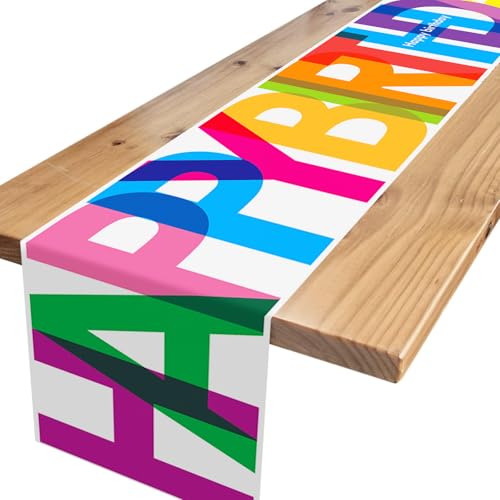 Tischläufer Geburtstag,Weiß Bunt Party Tischläufer Geburtstag Dekoration Happy Birthday Tischdecke Deko für Mädchen Jungen Geburtstag Party Dekoration 180 x 35cm Tischläufer Geburtstag,Weiß Bunt Party Tischläufer Geburtstag Dekoration Happy Birthday Tischdecke Deko für Mädchen Jungen Geburtstag Party Dekoration 180 x 35cm von Xinvery