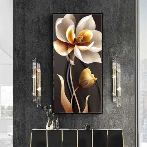 Diamond Painting Erwachsene Groß XXL Blume, Diamant Painting Bilder Erwachsene, Vollbohrer Diamant Malerei DIY Diamond Painting Set für Haus Dekoration Round Drill 100x200cm von Xinyuer