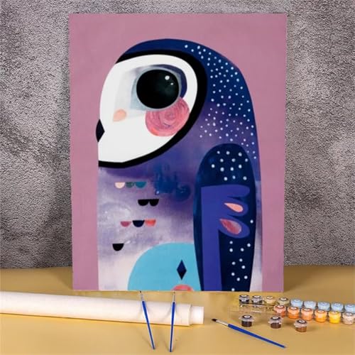 Malen Nach Zahlen Erwachsene Tierischer Pinguin, Malen Nach Zahlen Anfänger Set, mit 3-Pinseln und Acrylfarbe für Home Decor 40x50cm (DIY-Rahmen) von Xinyuer