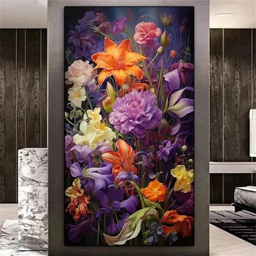 Xinyuer 5D Diamond Painting Set für Erwachsene Lilienblume, Diamant Painting Bilder XXL, DIY Diamant Malerei Kits Strass Stickerei Malerei Painting Set für Home Décor Round Drill 100x200cm von Xinyuer