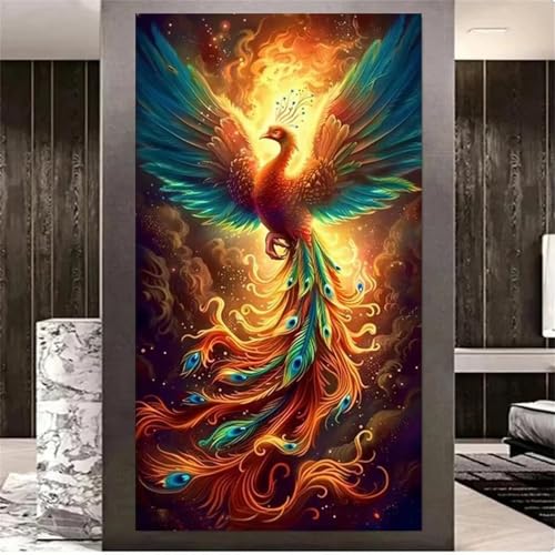 Xinyuer 5D Diamond Painting Set für Erwachsene Phönix Tiere, Diamant Painting Bilder XXL, DIY Diamant Malerei Kits Strass Stickerei Malerei Painting Set für Home Décor Round Drill 40x80cm von Xinyuer