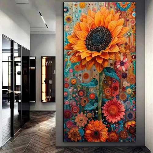 Xinyuer 5D Diamond Painting Set für Erwachsene Sonnenblume, Diamant Painting Bilder XXL, DIY Diamant Malerei Kits Strass Stickerei Malerei Painting Set für Home Décor Round Drill 100x200cm von Xinyuer