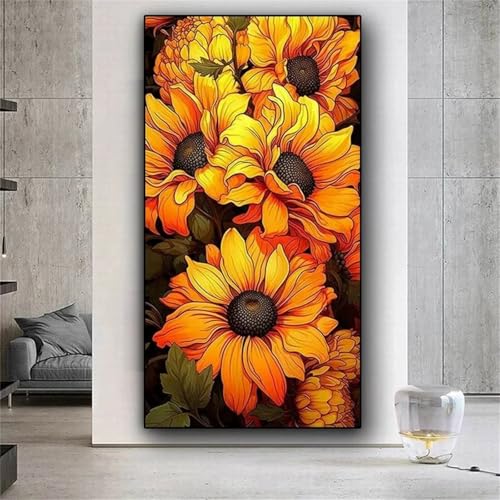 Xinyuer 5D Diamond Painting Set für Erwachsene Sonnenblume, Diamant Painting Bilder XXL, DIY Diamant Malerei Kits Strass Stickerei Malerei Painting Set für Home Décor Square Drill 80x160cm von Xinyuer