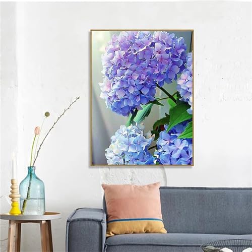 Xinyuer DIY Diamond Painting Kits Erwachsene 5D Diamant Painting Bilder Lila Hortensie Full Drill Crystal Embroidery Pictures Arts Paint by Number Kits for Home Wall Decor 30x40cn von Xinyuer