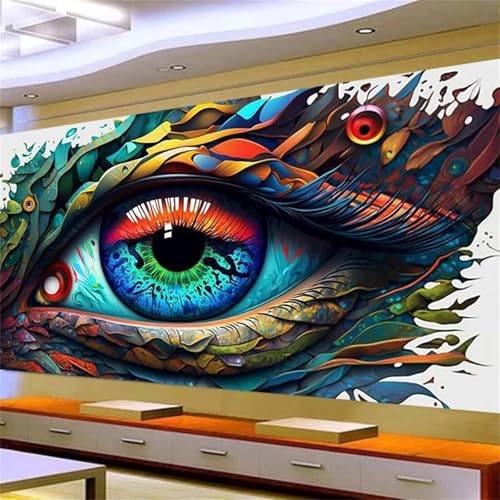 Xinyuer Diamond Painting Erwachsene Groß XXL Abstrakte Augen, Diamant Painting Bilder Erwachsene, Vollbohrer Diamant Malerei DIY Diamond Painting Set für Haus Dekoration Round Drill 100x200cm von Xinyuer