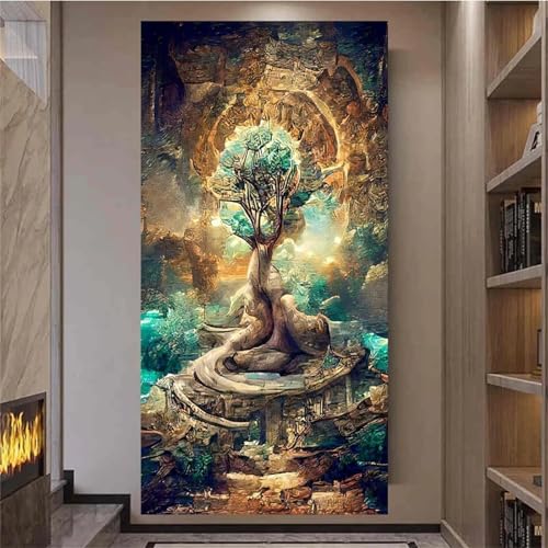 Xinyuer Diamond Painting Erwachsene Groß XXL Abstrakte Kunst, Diamant Painting Bilder Erwachsene, Vollbohrer Diamant Malerei DIY Diamond Painting Set für Haus Dekoration Round Drill 90x180cm von Xinyuer