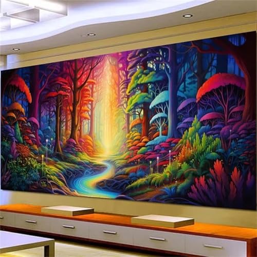 Xinyuer Diamond Painting Erwachsene Groß XXL Dschungelfluss, Diamant Painting Bilder Erwachsene, Vollbohrer Diamant Malerei DIY Diamond Painting Set für Haus Dekoration Square Drill 80x160cm von Xinyuer