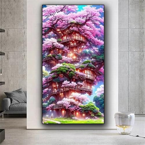 Xinyuer Diamond Painting Erwachsene Groß XXL Fantasielandschaft, Diamant Painting Bilder Erwachsene, Vollbohrer Diamant Malerei DIY Diamond Painting Set für Haus Dekoration Round Drill 100x200cm von Xinyuer