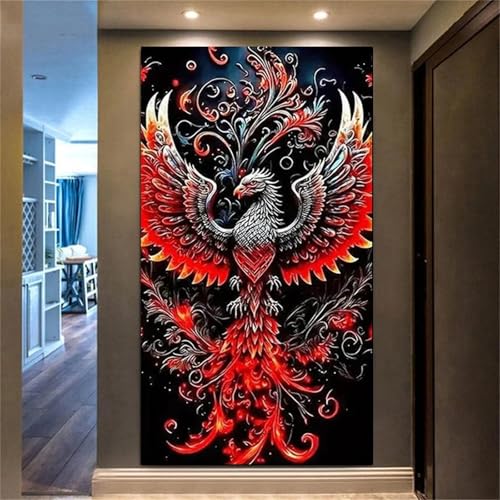 Xinyuer Diamond Painting Erwachsene Groß XXL Tierischer Phönix, Diamant Painting Bilder Erwachsene, Vollbohrer Diamant Malerei DIY Diamond Painting Set für Haus Dekoration Round Drill 80x160cm von Xinyuer