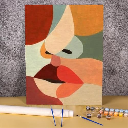 Xinyuer Malen Nach Zahlen Erwachsene Abstrakte Kunst, Malen Nach Zahlen Anfänger Set, mit 3-Pinseln und Acrylfarbe für Home Decor 60x75cm (DIY-Rahmen) von Xinyuer