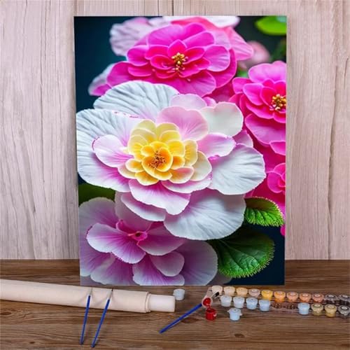 Xinyuer Malen Nach Zahlen Erwachsene Gelbe Blume, Malen Nach Zahlen Anfänger Set, mit 3-Pinseln und Acrylfarbe für Home Decor 30x40cm (DIY-Rahmen) von Xinyuer