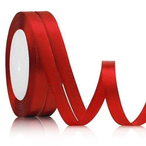 2pcs Geschenkband Rot 1cm 23m Rotes Band Geschenkband Hochzeit Schleifenband Hochzeit Geschenkband Stoff Rot Ribbon Rotenes Geschenk Band Geschenkbänder Für Taufe Geburtstag Deko Geschenkverpackung von Xioabre