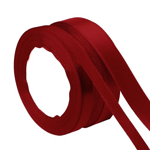 2pcs Satinband Burgunderrot 1cm, 2cm Schleifenband Bordeaux Weinrot Schleifenband Hochzeit Party Deko Geschenkband Rot Satinbänder Burgunderrot Dekoration Bänder Für Geburtstag Deko Jugendweihe von Xioabre