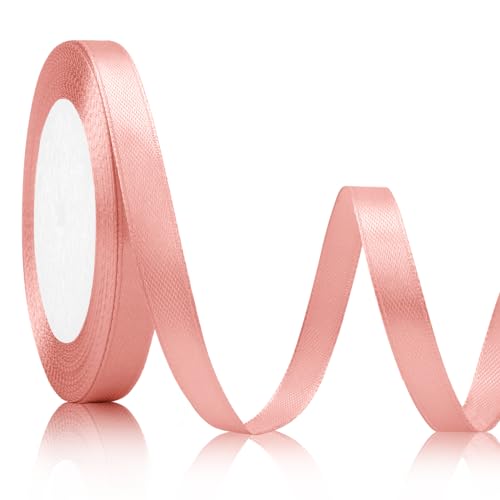 Geschenkband RoséGold Satinband Rosa 10mm 23meters Schleifenband Weihnachten Satinband Champagner Rosa Dekoration Geschenkband Rosa Stoffband für Hochzeit Band Brautstrauß Schleife Rosa Deko Pink von Xioabre