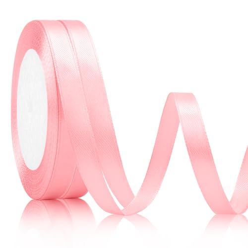 Satinband Rosa 2 Rollen 1cm Geschenkband Rosa 23m Schleifenband Rosa Satinbänder Rosa Geschenkbänder Rosa Dekoband Rosa Band Für Geschenkverpackung Brautstrauß Basteln Geburtstag Hochzeit Dekoration von Xioabre