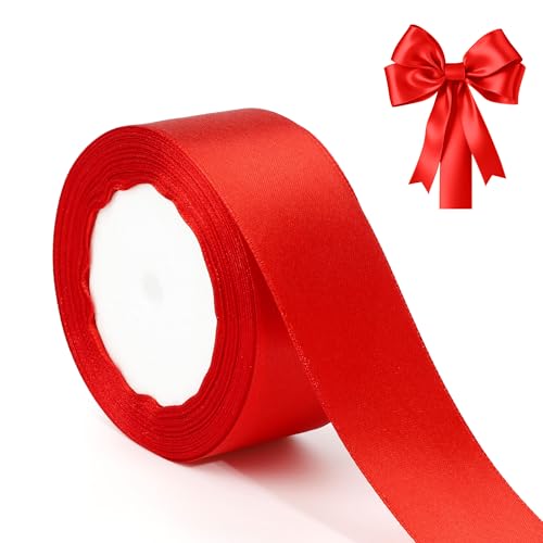 Schleifenband Rot Geschenkband Rot 4cm 23m Rotes Band Geschenkband Hochzeit Satinband Rot Geschenk Schleifenband Weihnachten Rotes Geschenkband Rotband Weinachten Satinband Taufe und Geburtstag von Xioabre