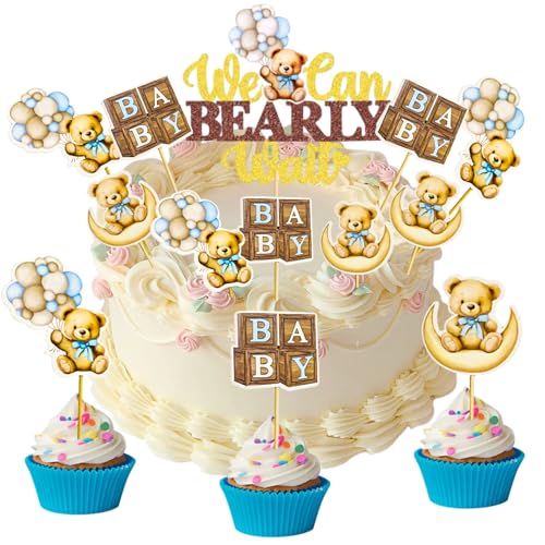 13 Stück Bären Cupcake Topper, Bäre Cupcake Toppers, Cupcake Topper Babyparty, Cupcake Topper Baby Bär, Bär Tortendeko, Cupcake Topper Baby, Babypartys, Kindergeburtstage, Topper Geburtstag Kuchen von Xionghonglong