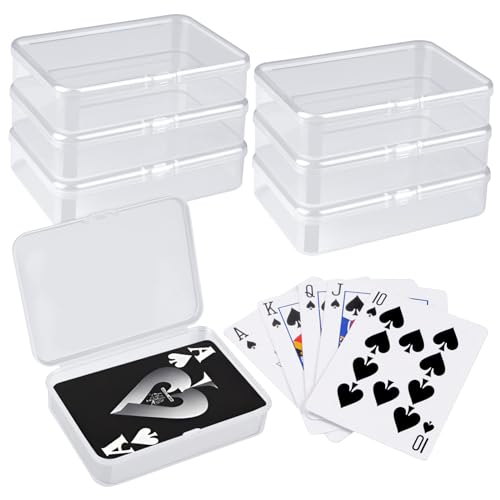 7 Stück Spielkarten Box, Transparent Kartenbox Spielkarten, Leere Spielkarten Etui, Kunststoff Karten Aufbewahrungsbox, Kartenbox mit Deckel für Kartenspiel, Bankkarten, Visitenkarte, Perlen, Würfel von Xishoyen