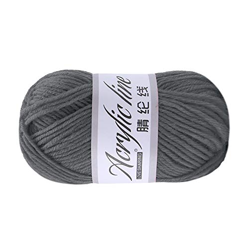 Xisimei Premium Wolle aus 100% Acrylic wool, leicht zu verarbeiten, vielseitig einsetzbar, wärmend, weich, nicht kratzend, 50 g, ca. 140 m, anthrazit，Mehrfarbig (H) von Xisimei