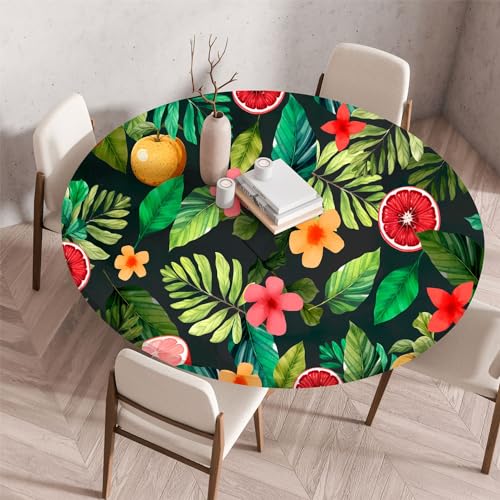 Elastischem Rund Tischbezug Für Den Outdoor Wasserdicht Abwischbar Tischabdeckung Elastische Kante Tischdecke Passt Essen, Garten, Küche, Wohnbereiche, Innenbereich Home Decor (Schwarz,80cm) von Xisnuient