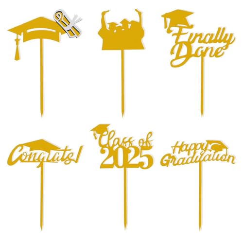 Xistuoz Cupcake-Topper zum Schulabschluss, Glückwunsch-Kuchendekoration, 6 Stück, wiederverwendbare Foto-Requisiten, dekoratives Partyzubehör für Schulpreisverleihung, Klassentreffen Xistuoz Cupcake-Topper zum Schulabschluss, Glückwunsch-Kuchendekoration, 6 Stück, wiederverwendbare Foto-Requisiten, dekoratives Partyzubehör für Schulpreisverleihung, Klassentreffen von Xistuoz