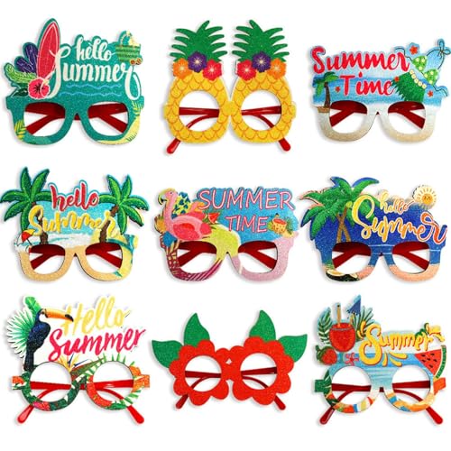 Xistuoz Hawaiianische Brille | 9 Paar Hawaii-Sonnenbrillen, Kostümzubehör, lustige Partygeschenke für Kinder und Erwachsene, Pool-Fotokabinen-Requisiten Xistuoz Hawaiianische Brille | 9 Paar Hawaii-Sonnenbrillen, Kostümzubehör, lustige Partygeschenke für Kinder und Erwachsene, Pool-Fotokabinen-Requisiten von Xistuoz