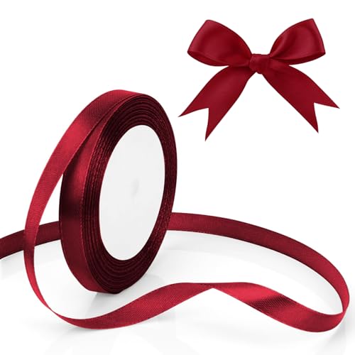 Geschenkband Breit 1cm Schleifenband Rot Satinband Weinrot Geschenkband Rot Geburtstagsstoffband Dekoband Haare Schleifenband Geburtstag,Hochzeit,Weihnachten Geschenkbänder Weihnachtsgeschenkband von XiuGlimpse