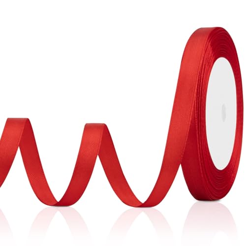 Geschenkband Breit 1cm Schleifenband rot bänder geschenk rote schleifen Geburtstagsstoffband Dekoband Haare Schleifenband Geburtstag,Hochzeit,Weihnachten Geschenkbänder Weihnachtsgeschenkband von XiuGlimpse