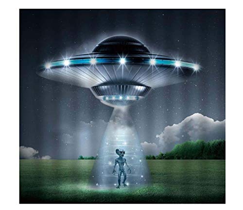 UFO Alien Raumschiff Landung zu Eh Meadow Fairy Night Sci Fi Thema DIY 5D Diamond Painting Full Round Drill Stickerei Kreuzstich Kunst Handwerk Leinwand 30,5 x 40,6 cm von Xiyuekissu