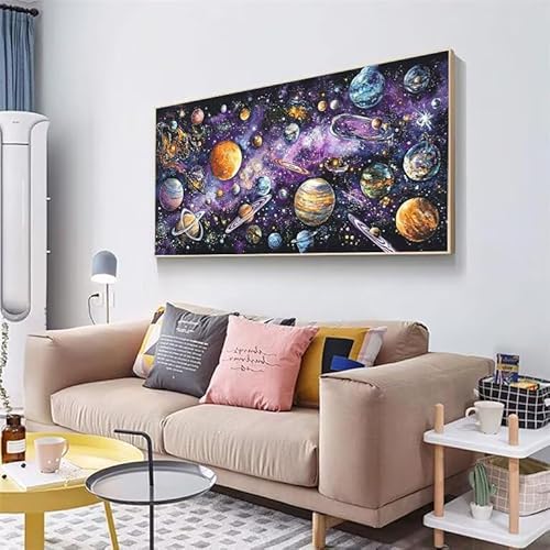 Malen Nach Zahlen Erwachsene Abstrakt Malen Nach Zahlen Universum, Malen Nach Zahlen Kinder und Anfänger DIY Handbemalt Ölgemälde Leinwand Kit für Home Decor, Geburtstag Geschenke 100x200cm XD-540 von Xjaopfei