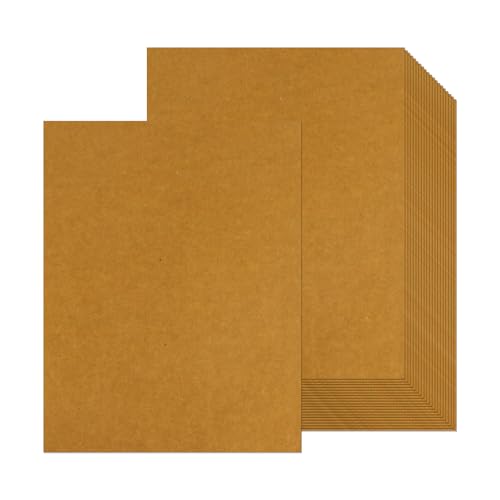 24 Blatt braunes Kartonpapier, 21,6 x 27,9 cm, 250 g/m²/41,7 kg dickes Papier, blanko, schwere Karten, Druckerpapier für Einladungen, Postkarten, Dankeskarten, DIY-Karten (braun) von Xjoviative