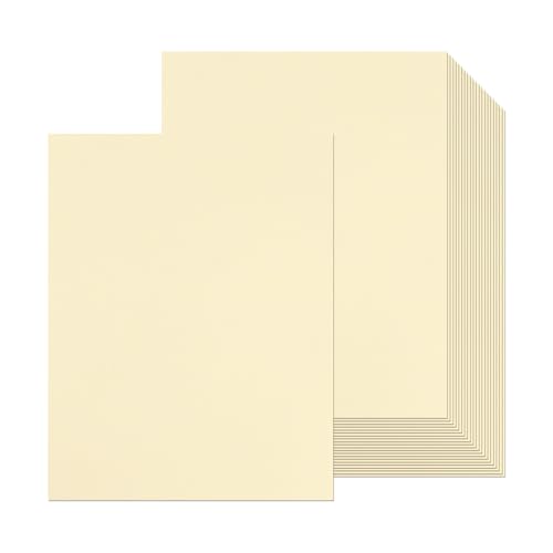 24 Blatt cremefarbenes Kartonpapier, 21,6 x 27,9 cm, 250 g/m²/41,7 kg dickes Papier, blanko, schwere Karten, Druckerpapier für Einladungen, Postkarten, Dankeskarten, DIY-Karten (cremefarben) von Xjoviative