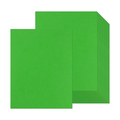 24 Blatt grünes Kartonpapier, 21,6 x 27,9 cm, 250 g/m²/41,7 kg dickes Papier, blanko, schwere Karten, Druckerpapier für Einladungen, Postkarten, Dankeskarten, DIY-Karten (grün) von Xjoviative