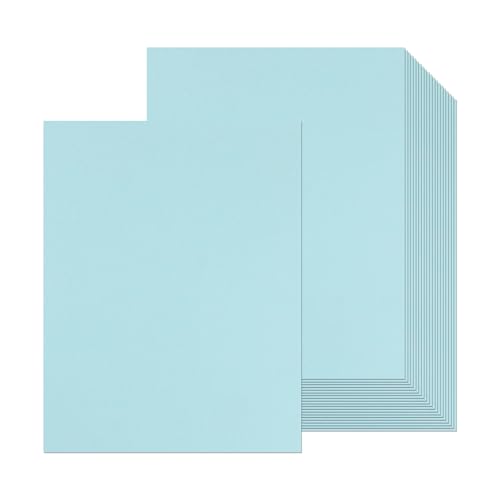 24 Blatt hellblaues Kartonpapier, 21,6 x 27,9 cm, 250 g/m²/41,7 kg dickes Papier, blanko, schwere Karten, Druckerpapier für Einladungen, Postkarten, Dankeskarten, DIY-Karten (hellblau) von Xjoviative