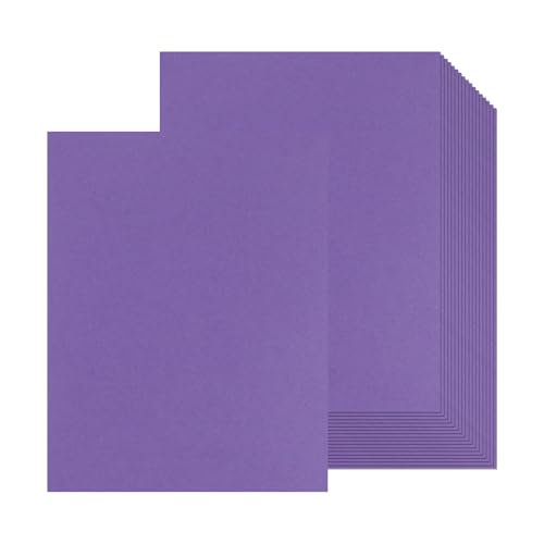 24 Blatt lila Kartonpapier, 21,6 x 27,9 cm, 250 g/m²/41,7 kg dickes Papier, blanko, schwere Karten, Druckerpapier für Einladungen, Postkarten, Dankeskarten, DIY-Karten (lila) von Xjoviative