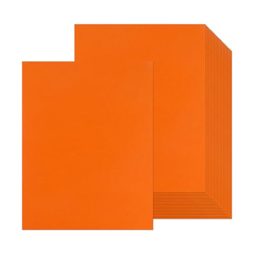 24 Blatt orangefarbenes Kartonpapier, 21,6 x 27,9 cm, 250 g/m²/41,7 kg dickes Papier, blanko, schwere Karten, Druckerpapier für Einladungen, Postkarten, Dankeskarten, DIY-Karten (orange) von Xjoviative