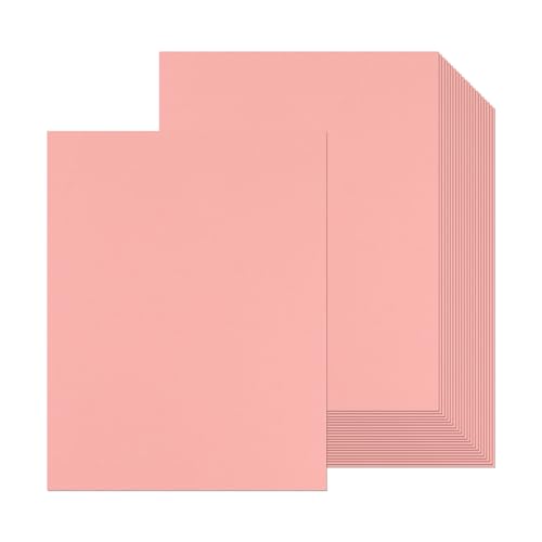 24 Blatt rosa Kartonpapier 21,6 x 27,9 cm, 250 g/m²/41,7 kg dickes Papier, blanko, schwere Karten, Druckerpapier für Einladungen, Postkarten, Dankeskarten, DIY-Karten (Rosa) von Xjoviative