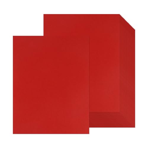 24 Blatt rotes Kartonpapier, 21,6 x 27,9 cm, 250 g/m²/41,7 kg dickes Papier, blanko, schwere Karten, Druckerpapier für Einladungen, Postkarten, Dankeskarten, DIY-Karten (rot) von Xjoviative