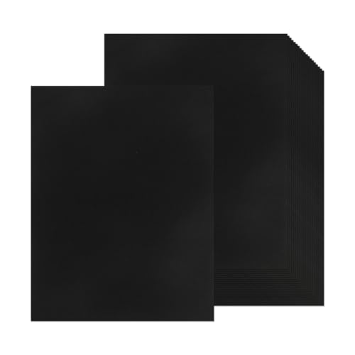 24 Blatt schwarzes Kartonpapier, 21,6 x 27,9 cm, 250 g/m²/41,7 kg dickes Papier, blanko, schwere Karten, Druckerpapier für Einladungen, Postkarten, Dankeskarten, DIY-Karten (schwarz) von Xjoviative