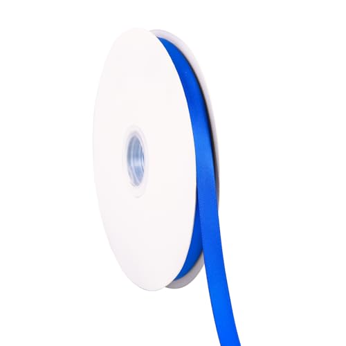 Doppelseitiges blaues Satinband, 1,27 cm x 91,4 m, Bastelstoffband, Polyesterbänder für Geschenkverpackungen, Hochzeit, Schleifen, Kranz, Urlaubsdekoration, DIY Nähen (blau) von Xjoviative