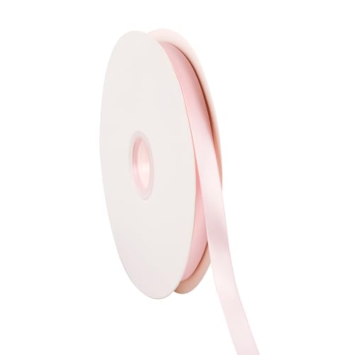 Doppelseitiges rosa Satinband, 1,27 cm x 91,4 m, Bastelstoffband, Polyesterbänder für Geschenkverpackungen, Hochzeit, Schleifen, Kranz, Urlaubsdekoration, DIY Nähen (Rosa) von Xjoviative