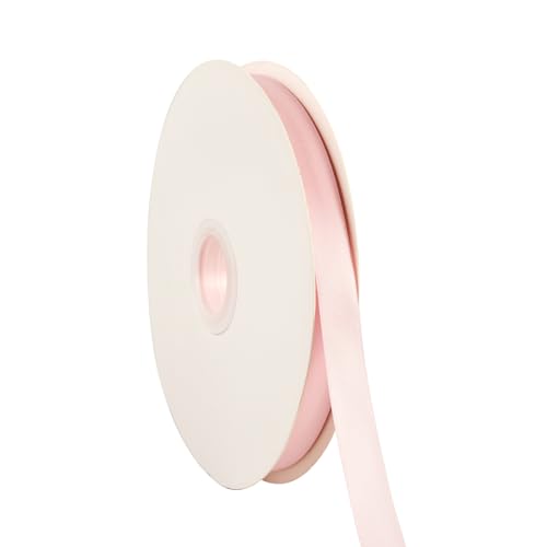 Doppelseitiges rosa Satinband, 1,6 cm x 91,4 m, Bastelstoffband, Polyesterbänder für Geschenkverpackungen, Hochzeit, Schleifen, Kranz, Urlaubsdekoration, DIY Nähen (Rosa) von Xjoviative