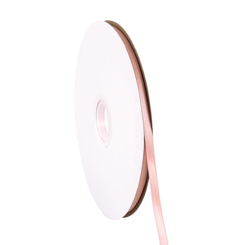 Doppelseitiges rotgoldenes Satinband, 0,6 cm x 91,4 m, dünnes Band, Bastelstoff, Polyesterbänder für Geschenkverpackungen, Hochzeit, Schleifen, Kranz, Urlaubsdekoration, DIY Nähen (Roségold) von Xjoviative