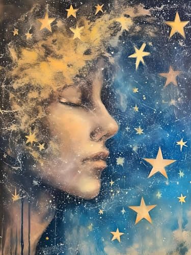 Star Woman Diamond Painting Set für Erwachsene groß xxl, Diamant Malerei Cross Stitch Stickerei Kunsthandwerk Set für Erwachsene, 5D DIY Diamond Painting Zubehör, Möbel Dekoration 40x50 cm S-464 von Xkogjo