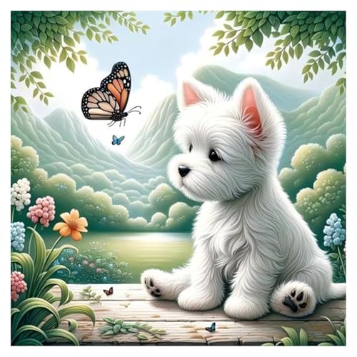 Xobers art Diamond Painting für Erwachsene und Tiere, Diamantmalerei für Welpen, Diamantmalerei für Erwachsene und Welpen, Diamantmalerei für Heimdekoration und Geschenk, 35 x 35 cm von Xobers art