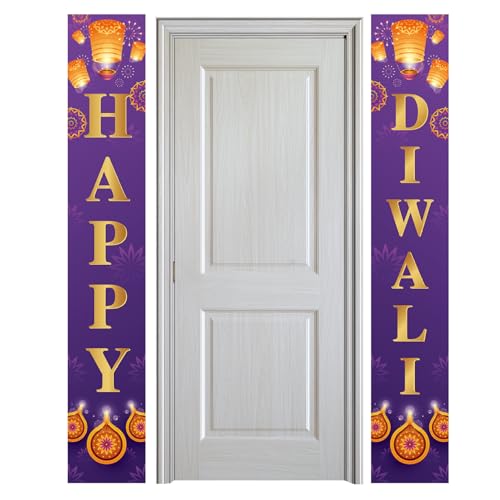 Diwali -Dekorationen Happy Diwali Banner 71 x 12 Zoll Außen in der Veranda Happy Diwali Zeichen Indisches Diwali Festival für Lichter Dekor und Vorräte für den Heimstil 2 von Xoeryoy