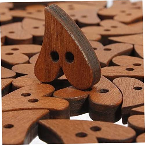 Holzherzen - hölzerne Herzknöpfe -100 Stcs/Set braunes Holz Holznähte Herzform Knöpfen Basteln Craft Cocrabobooking 20 mm für Kleidungszubehör 6ljl - Herzformknöpfe von Xoeryoy